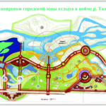 Эскиз планировки городской зоны отдыха в пойме р. Талас